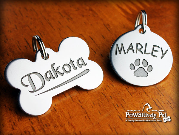 Deep Engraved Stainless Steel Pet ID Tag - Round (1-1/4"X1-1/8")