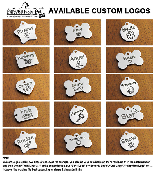 Deep Engraved Stainless Steel Pet ID Tag - XS Rectangle (3/4"x1")