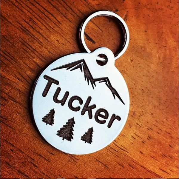Deep Engraved Stainless Steel Pet ID Tag - Round (1-1/4"X1-1/8")