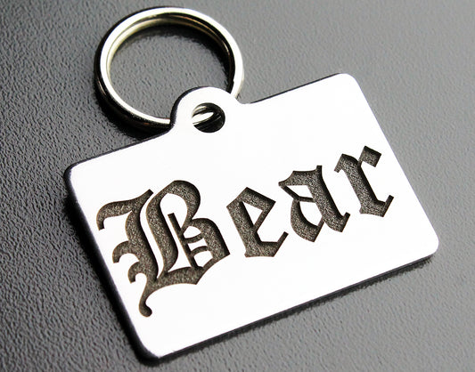 Deep Engraved Stainless Steel Pet ID Tag - Rectangle (7/8"x1-1/4")