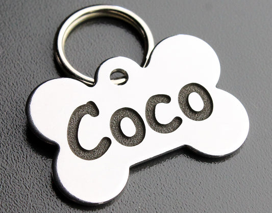 Deep Engraved Stainless Steel Pet ID Tag - XS Bone (3/4" x 1-1/4")