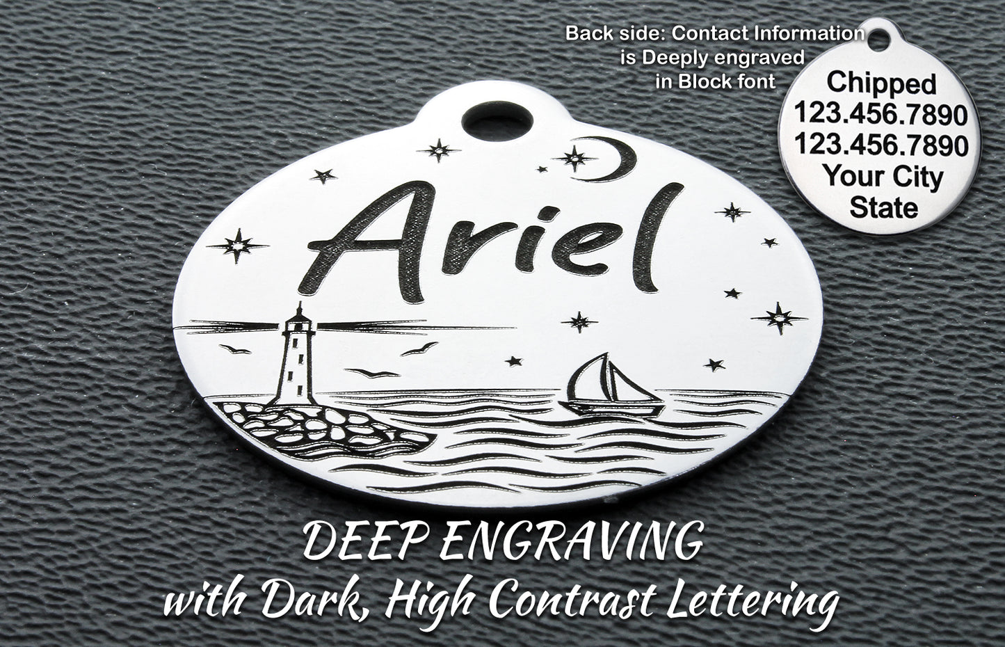 Cat and Dog ID Tag | Nature Inspired | Dog tags for dogs | Pet ID tag | Mountain Themed | 2-side Personalized | Deep engraved | Stainless steel