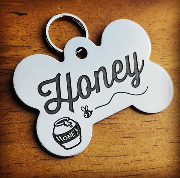 Deep Engraved Stainless Steel Pet ID Tag - XL Bone (1-1/3" x 2")