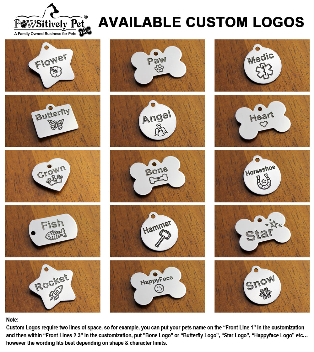 Deep Engraved Stainless Steel Pet ID Tag - Rectangle (7/8"x1-1/4")