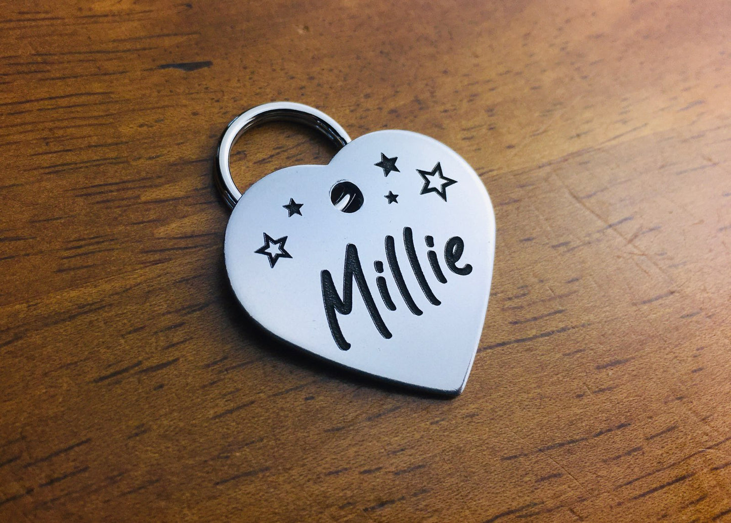 Deep Engraved Stainless Steel Pet ID Tag - Heart (1-1/8"x1-1/8")